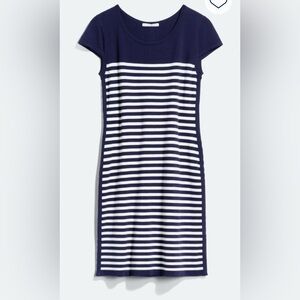 NWOT Navy and White Striped Knit Dress